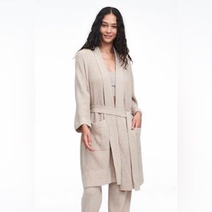 Naadam cashmere waffle 3/4 sleeve robe